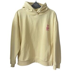 Wilo the Label Yellow Pink Love Club Hooded Sweatshirt Medium NWOT